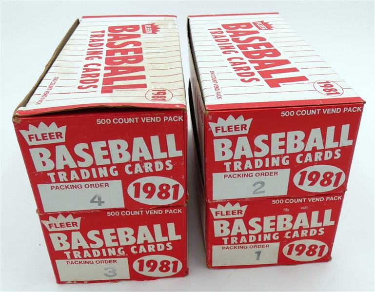 1981 Fleer Vending Boxes Lot of 4 #1,2,3,4