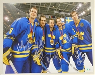 Red Wings 2006 Swedish Gold Medal 16x20 Signed by 5