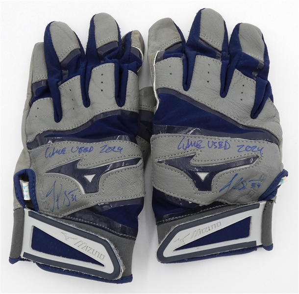 Jake Rogers Game Worn Autographed Batting Gloves