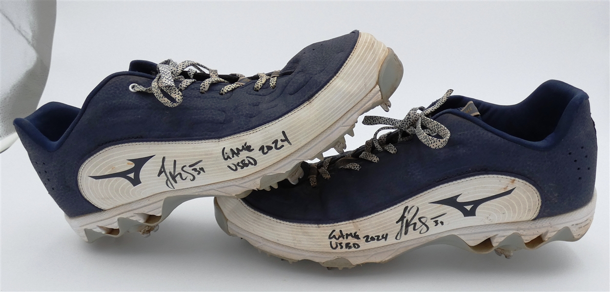 Jake Rogers Game Worn Autographed Cleats