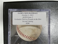 Verlander to Posada 2011 ALDS Pitched Baseball