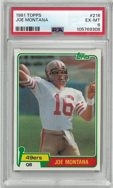 Joe Montana 1981 Topps Rookie Card PSA 6