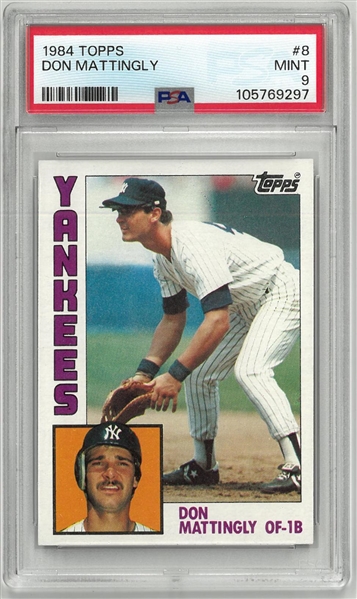 Don Mattingly 1984 Topps PSA 9 Mint Rookie Card