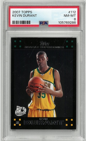 Kevin Durant 2007 Topps PSA 8 Rookie Card