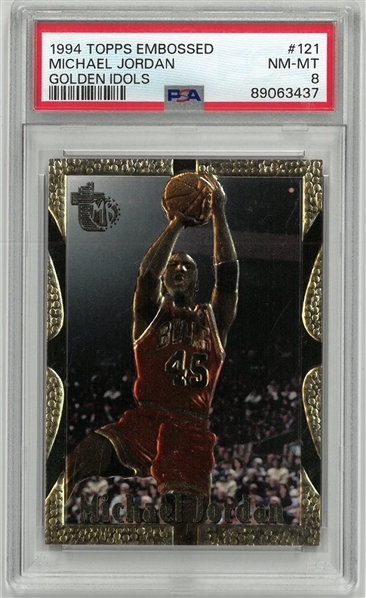Michael Jordan PSA 8 1994 Topps Embossed Golden Idols