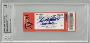 Miguel Cabrera Autographed 3000th Hit Ticket Beckett 8 + 9 Auto