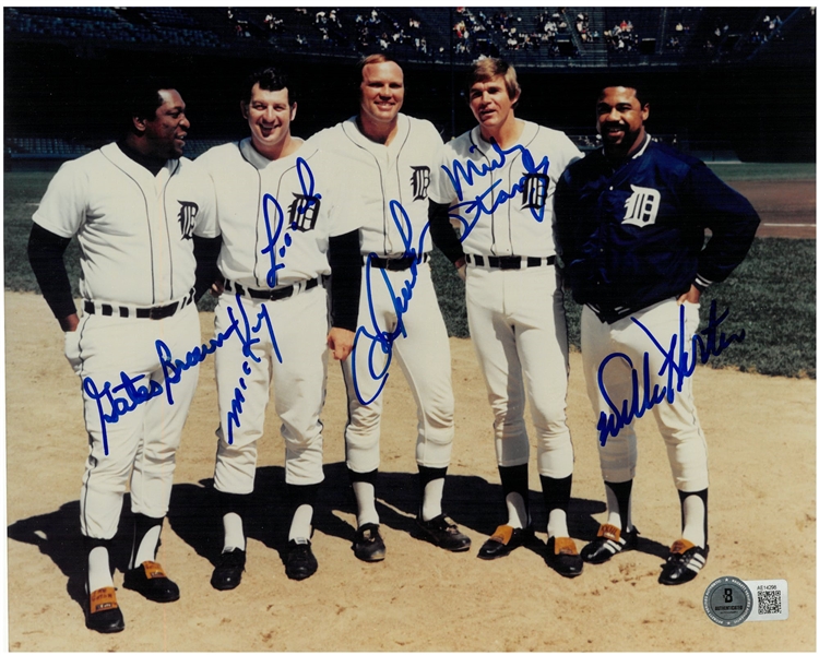 Detroit Tigers 8x10 Signed by Lolich, Horton, Stanley, Freehan & Brown