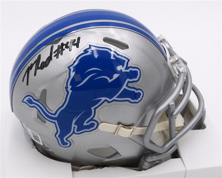Malcolm Rodriguez Autographed Lions Mini Helmet