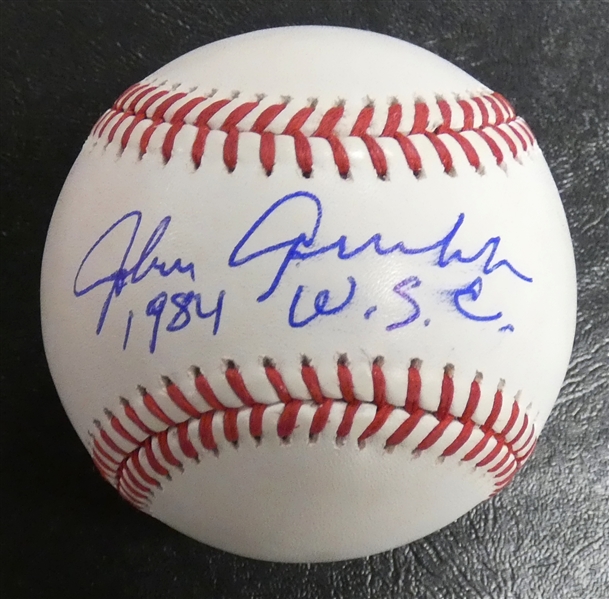 Johnny Grubb Autographed Baseball w/ 84 Champs