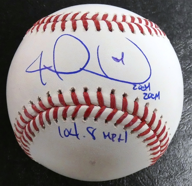 Joel Zumaya Autographed Baseball w 104.8 MPH Zoom Zoom