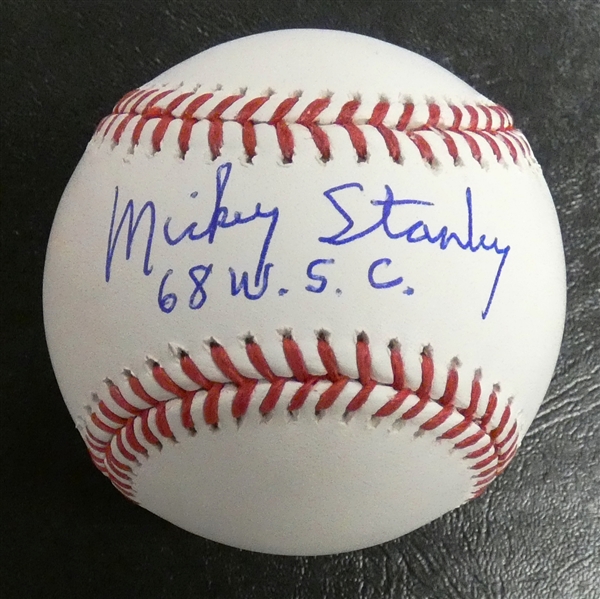 Mickey Stanley Autographed Baseball