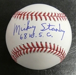 Mickey Stanley Autographed Baseball