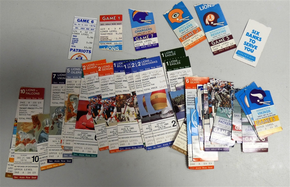 Detroit Lions 1970s/80s Ticket Lot