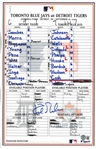Kirk Gibson Autographed 9/16/2003 Lineup Card
