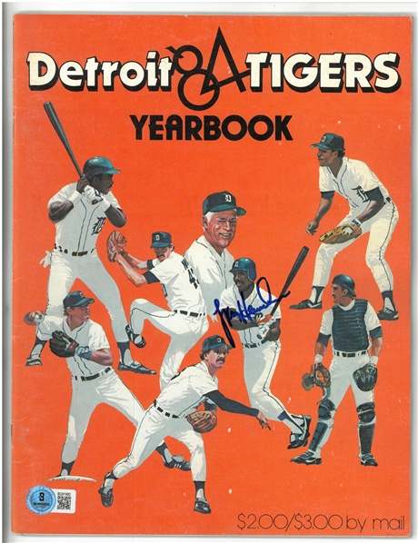 Larry Herndon Autographed 1984 Tigers Yearbook