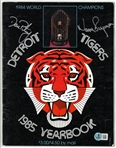 Dave Bergman & Dan Petry Autographed 1985 Tigers Yearbook