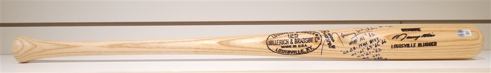 Maury Wills Autographed Inscribed Game Model Bat