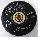 Ken Hodge Autographed Bruins Puck
