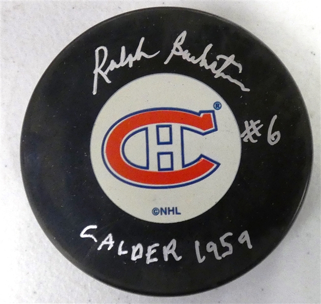 Raplh Backstrom Autographed Canadiens Puck