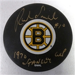 Rick Smith Autographed Bruins Puck