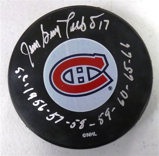 Jean-Guy Talbot Autographed Canadiens Puck