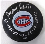 Jean-Guy Talbot Autographed Canadiens Puck