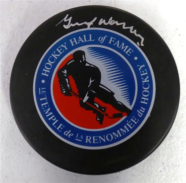 Gump Worsley Autographed HOF Puck