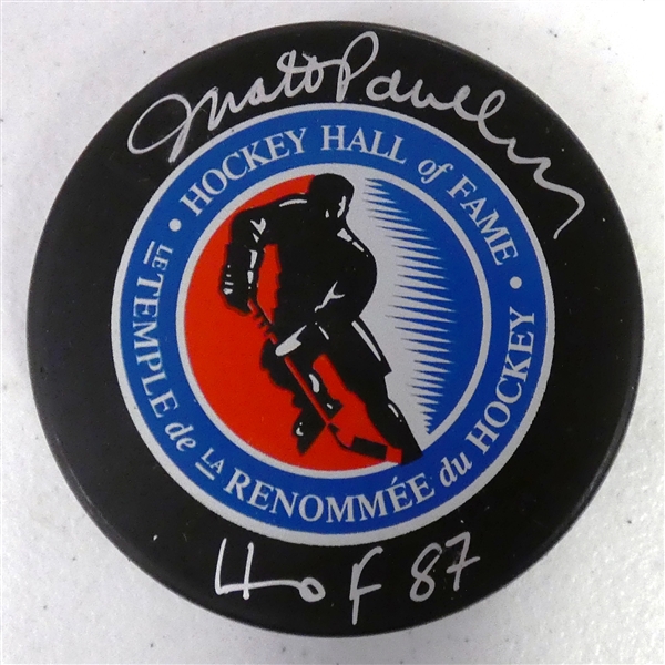 Matt Pavelich Autographed HOF Puck