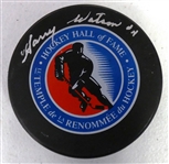 Harry Watson Autographed HOF Puck