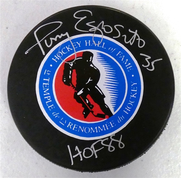 Tony Esposito Autographed HOF Puck