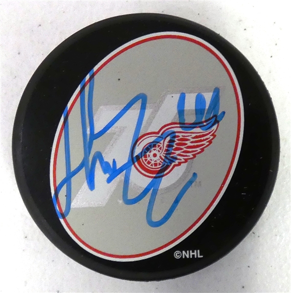 Henrik Zetterberg Autographed Red Wings Puck