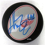 Henrik Zetterberg Autographed Red Wings Puck