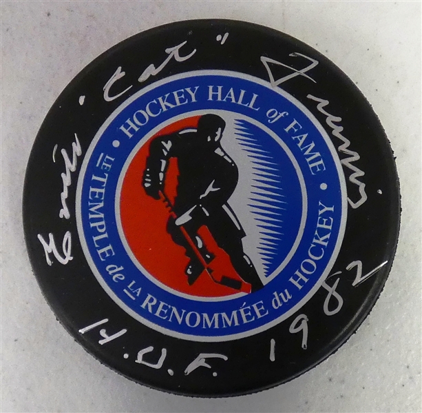 Emile "Cat" Francis Autographed HOF Puck