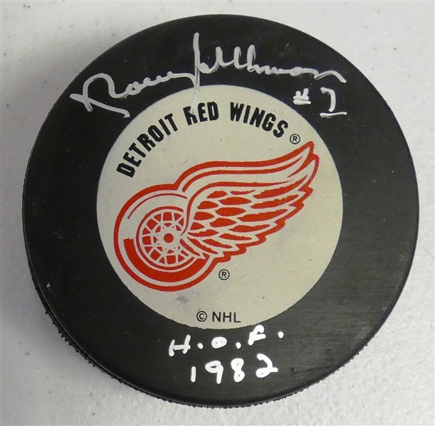 Norm Ullman Autographed Red Wings Puck