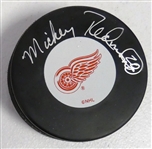 Mickey Redmond Autographed Red Wings Puck