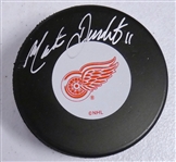 Matthieu Dandenault Autographed Red Wings Puck