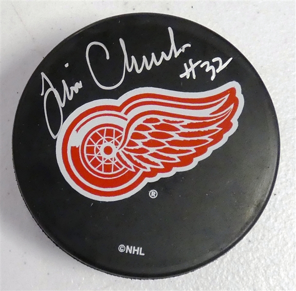 Tim Cheveldae Autographed Red Wings Puck