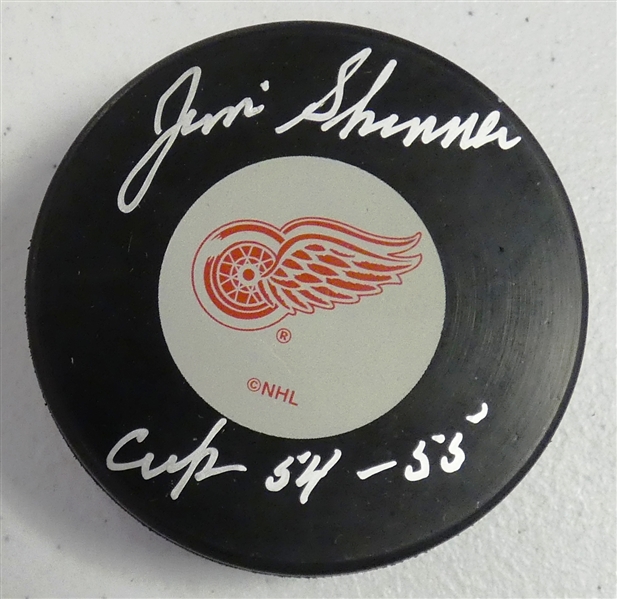 Jim Skinner Autographed Red Wings Puck