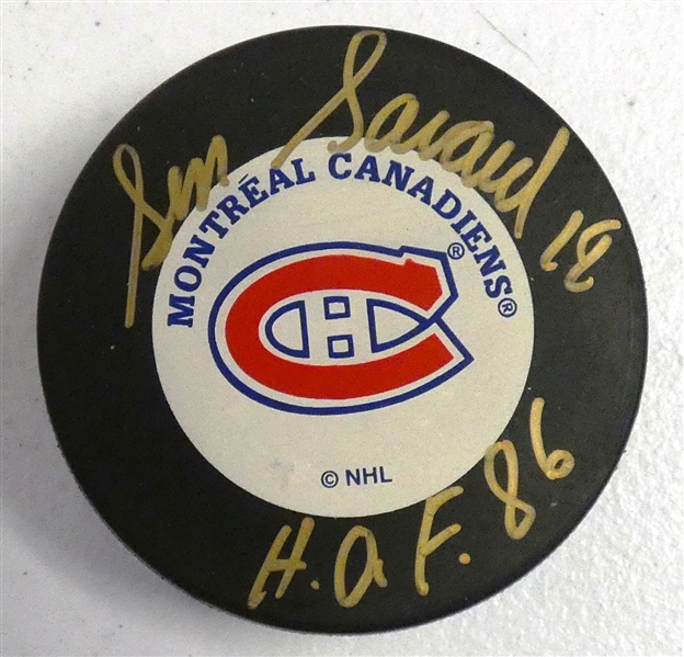 Serge Savard Autographed Canadiens Puck