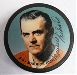 Maurice Richard Autographed Photo Puck
