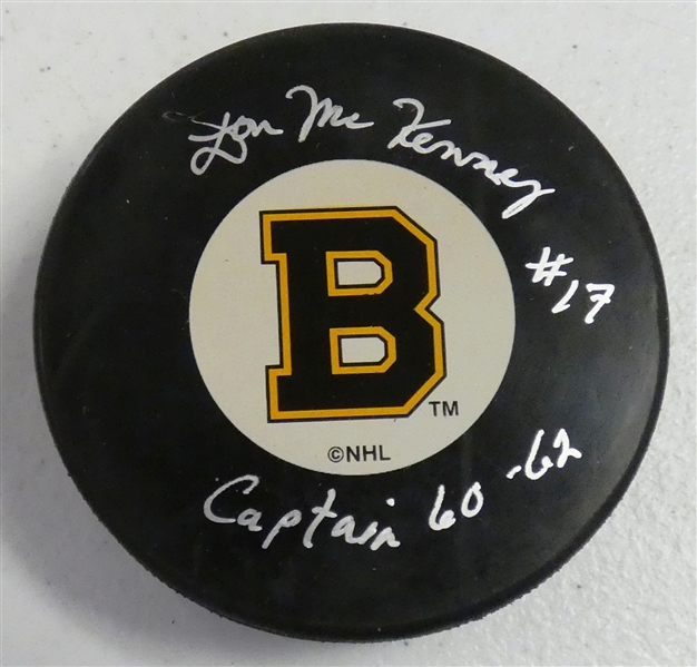 Don McKenney Autographed Bruins Puck