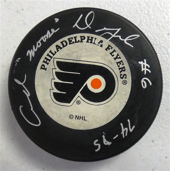 Andre Dupont Autographed Flyers Puck