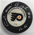 Andre Dupont Autographed Flyers Puck