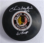 Chico Maki Autographed Blackhawks Puck