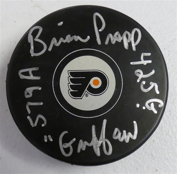 Brian Propp Autographed Flyers Puck