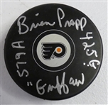 Brian Propp Autographed Flyers Puck