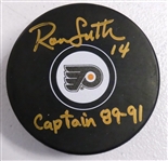Ron Sutter Autographed Flyers Puck
