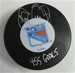 Theo Fleury Autographed Rangers Puck