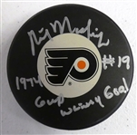 Rick MacLeish Autographed Flyers Puck
