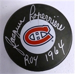 Jacques Laperriere Autographed Canadiens Puck